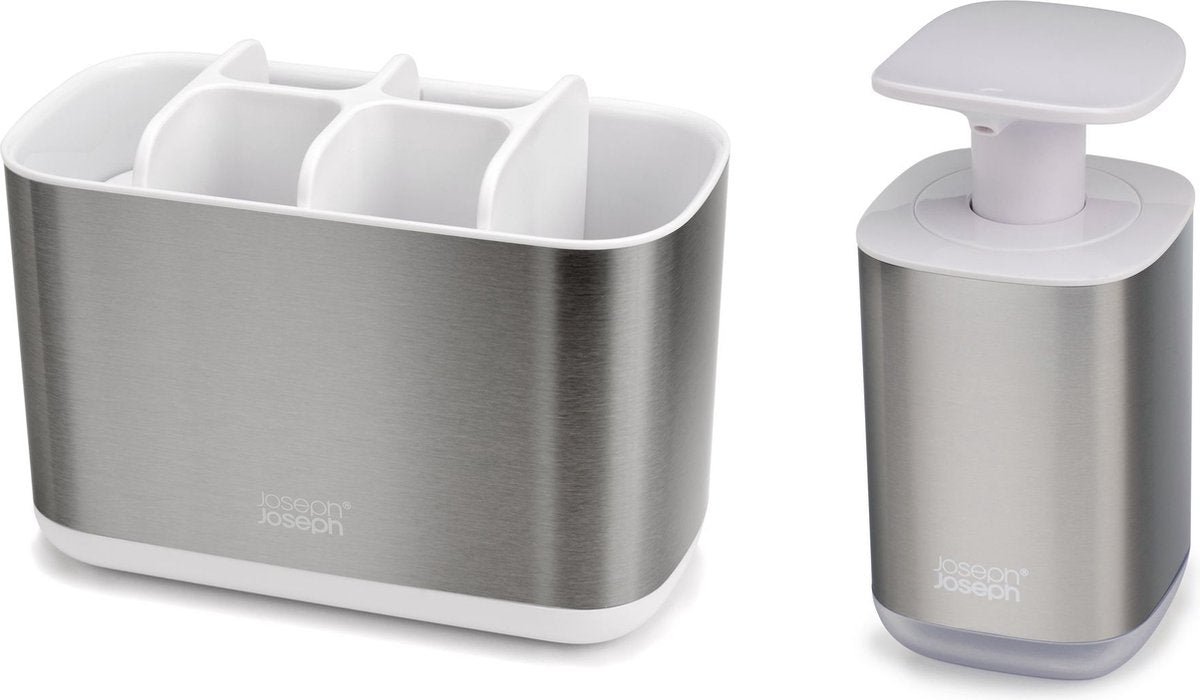 Joseph joseph bathroom organizer - bathroom accessories - set of 2 - stainless steel - silver white