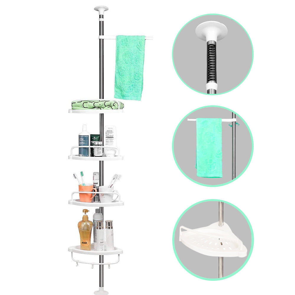 Telescopic bathroom shelf